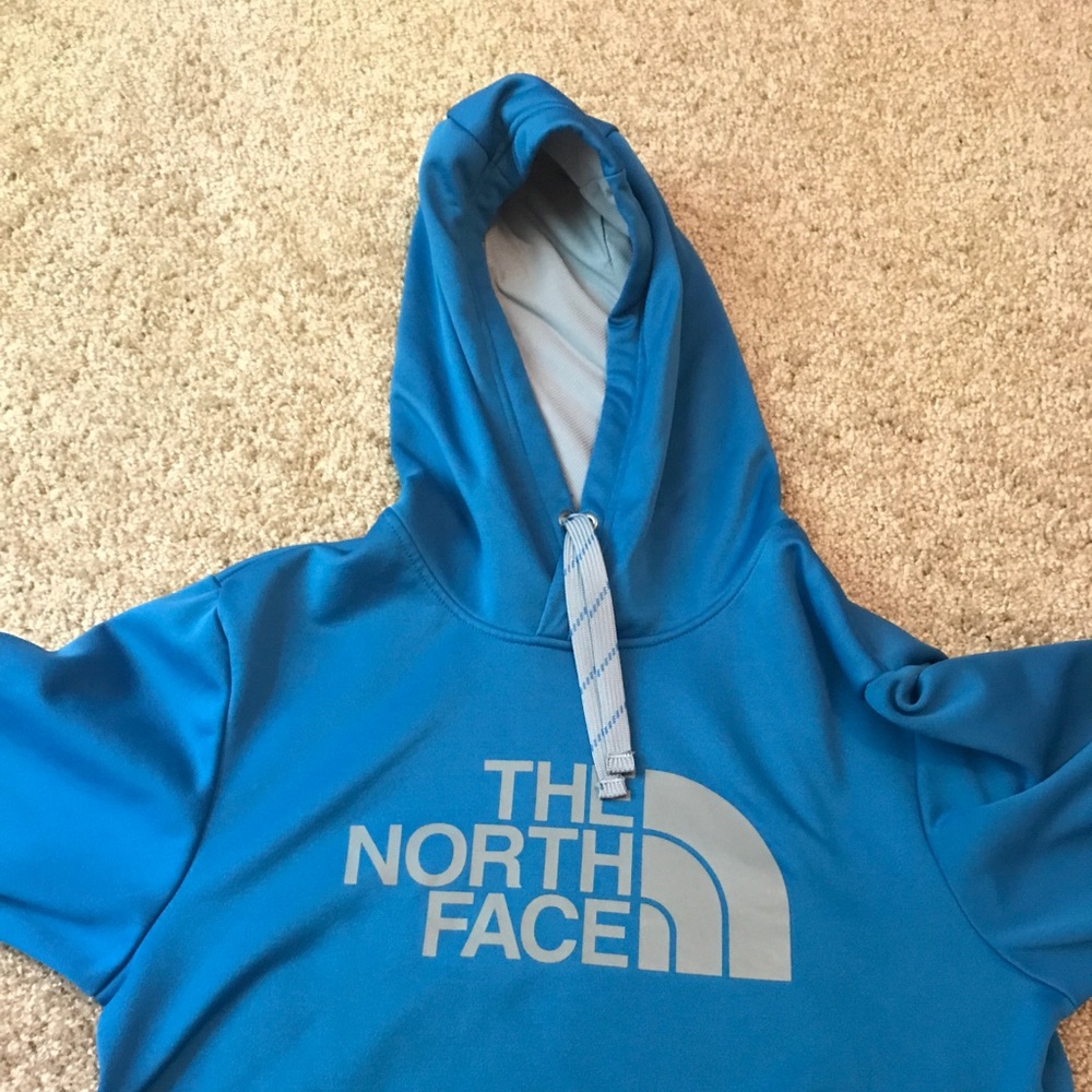 Teal north face hoodie
